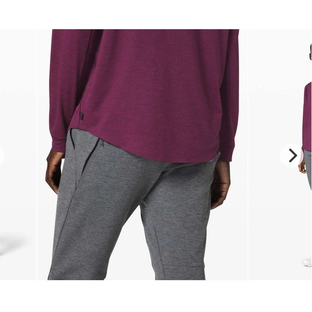 Lululemon Size-XL‎ Refract Long Sleeve Wool lab Black Cherry Deep Fuschia